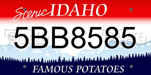 5BB8585 Idaho License Plate
