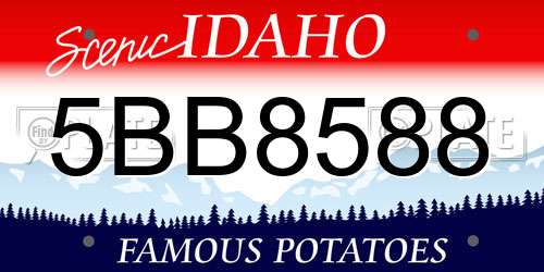 5BB8588 Idaho License Plate