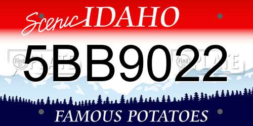 5BB9022 Idaho License Plate