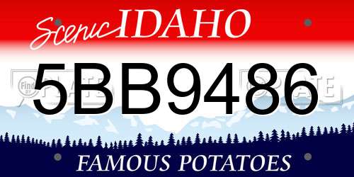 5BB9486 Idaho License Plate
