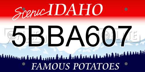 5BBA607 Idaho License Plate