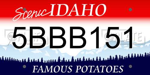 5BBB151 Idaho License Plate