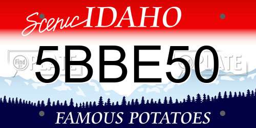 5BBE50 Idaho License Plate