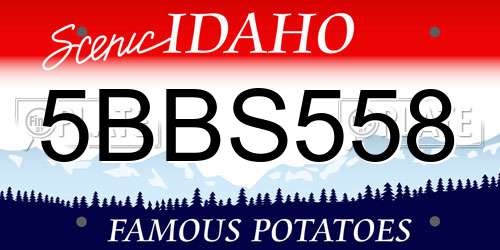 5BBS558 Idaho License Plate
