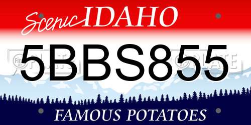5BBS855 Idaho License Plate