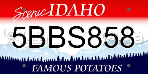 5BBS858 Idaho License Plate