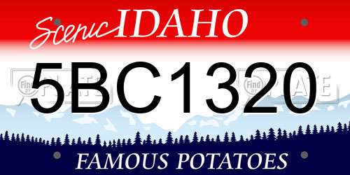5BC1320 Idaho License Plate