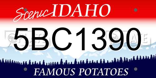 5BC1390 Idaho License Plate