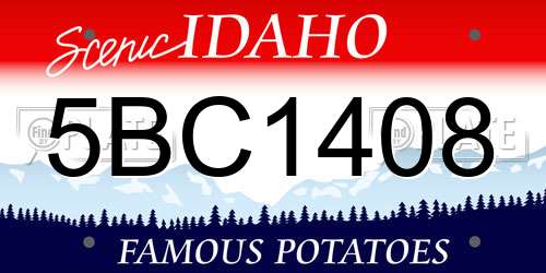 5BC1408 Idaho License Plate