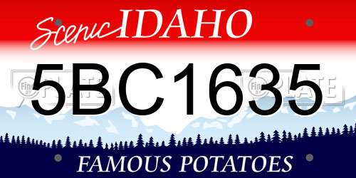 5BC1635 Idaho License Plate