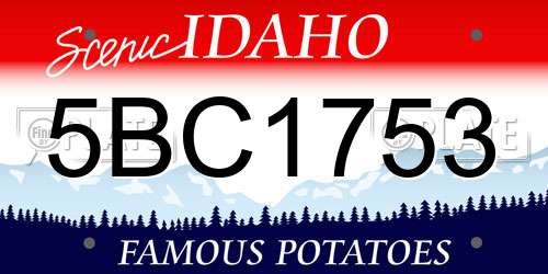 5BC1753 Idaho License Plate