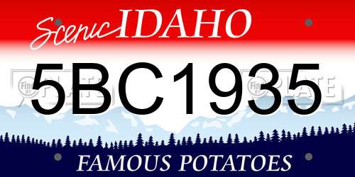 5BC1935 Idaho License Plate