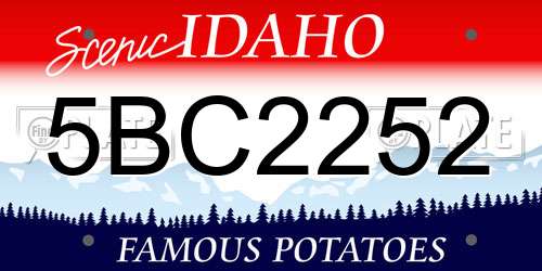 5BC2252 Idaho License Plate