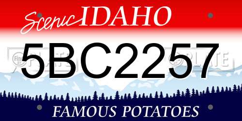 5BC2257 Idaho License Plate