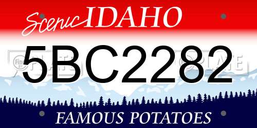5BC2282 Idaho License Plate