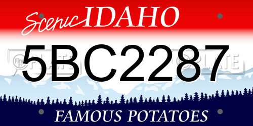 5BC2287 Idaho License Plate