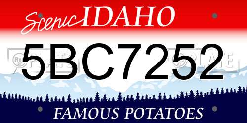 5BC7252 Idaho License Plate