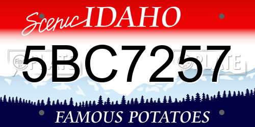 5BC7257 Idaho License Plate