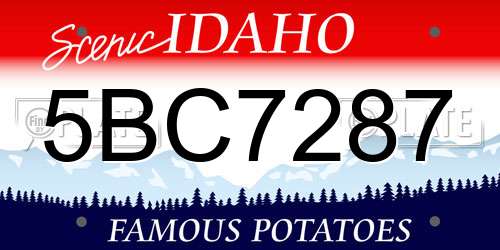 5BC7287 Idaho License Plate