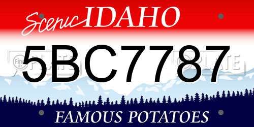 5BC7787 Idaho License Plate