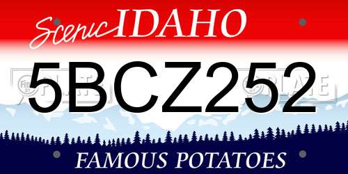 5BCZ252 Idaho License Plate