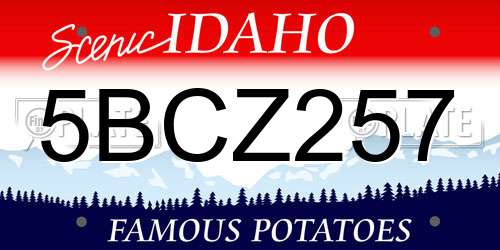 5BCZ257 Idaho License Plate