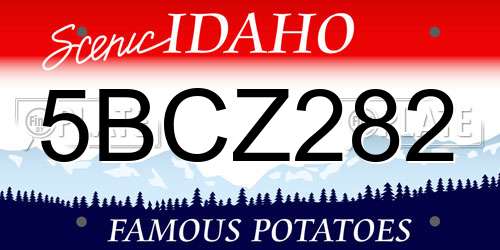 5BCZ282 Idaho License Plate
