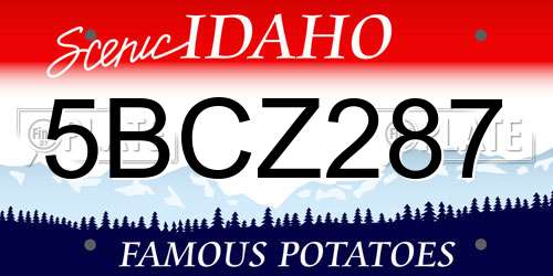 5BCZ287 Idaho License Plate