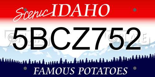 5BCZ752 Idaho License Plate