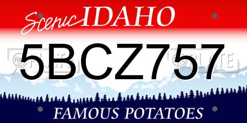 5BCZ757 Idaho License Plate