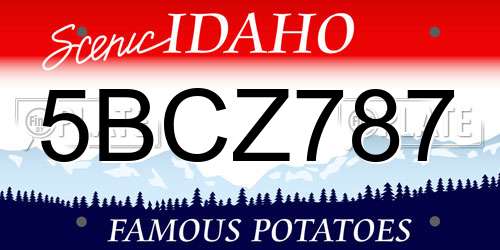 5BCZ787 Idaho License Plate