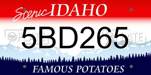 5BD265 Idaho License Plate