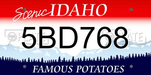 5BD768 Idaho License Plate