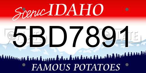 5BD7891 Idaho License Plate