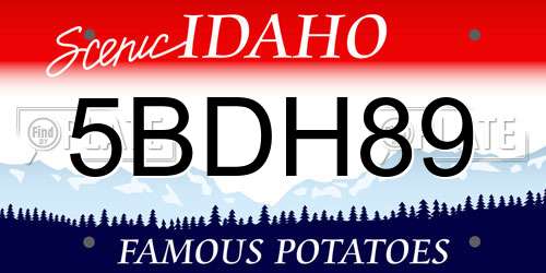 5BDH89 Idaho License Plate
