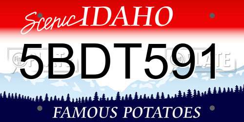 5BDT591 Idaho License Plate
