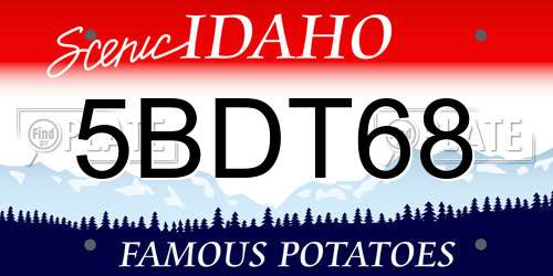 5BDT68 Idaho License Plate