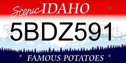 5BDZ591 Idaho License Plate