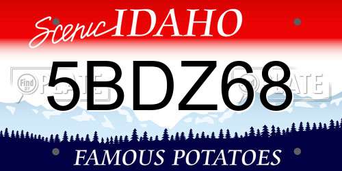 5BDZ68 Idaho License Plate