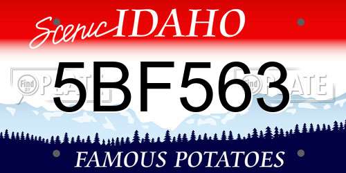 5BF563 Idaho License Plate