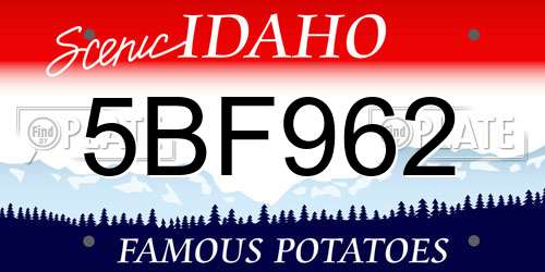 5BF962 Idaho License Plate