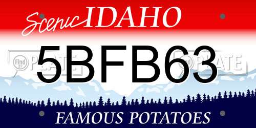 5BFB63 Idaho License Plate