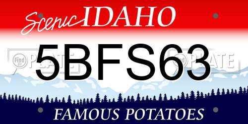 5BFS63 Idaho License Plate