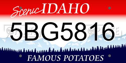 5BG5816 Idaho License Plate