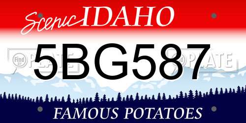 5BG587 Idaho License Plate