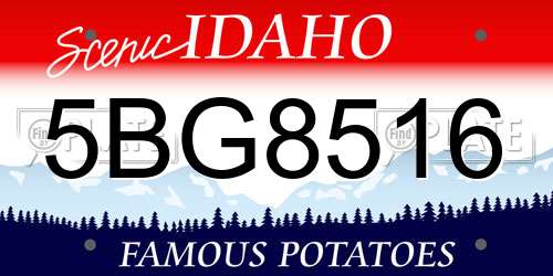 5BG8516 Idaho License Plate