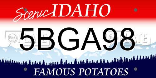 5BGA98 Idaho License Plate