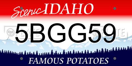 5BGG59 Idaho License Plate
