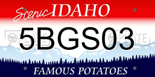 5BGS03 Idaho License Plate