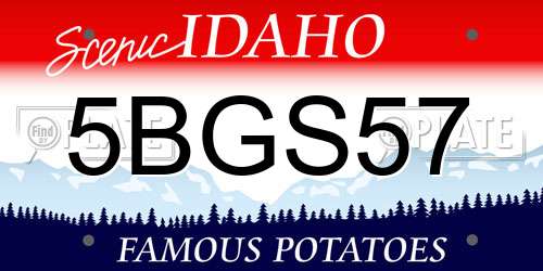 5BGS57 Idaho License Plate